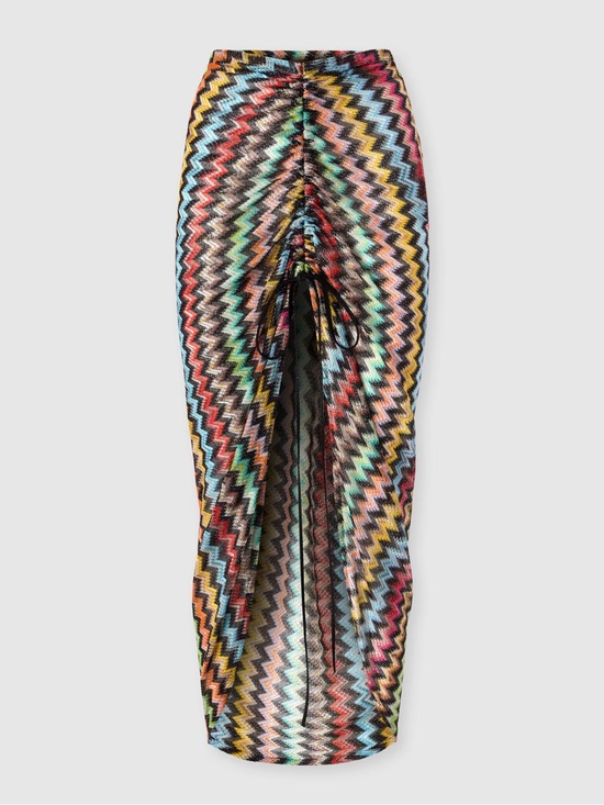 Missoni Dresses & Skirts - Ruched long skirt in lamé viscose with micro zigzag pattern